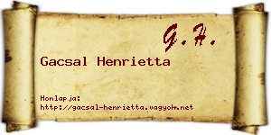 Gacsal Henrietta névjegykártya